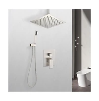 Rainsken Ceiling Mounted Shower System Combo Set with Handheld and 12"Shower head