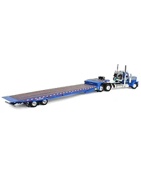 First Gear Dcp 1/64 Blue Peterbilt 389 Day Cab Landoll 440B Traveling Axle Trailer 60-1982