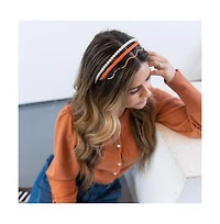 Headband Set - Orange + Pearl + Silver