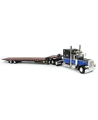 First Gear Dcp Blue & Black 1/64 Peterbilt 389 Sleeper Cab Landoll 440B Traveling Axle Trailer 60-2050