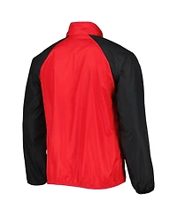G-iii Sports by Carl Banks Men's Scarlet/Black Nebraska Huskers Point Guard Raglan Half-Zip Jacket
