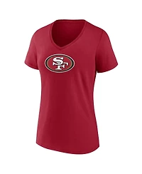 Fanatics Women's Scarlet San Francisco 49ers Plus Size Mother's Day 1 Mom V-Neck T-Shirt