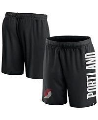 Fanatics Men's Black Portland Trail Blazers Post Up Mesh Shorts