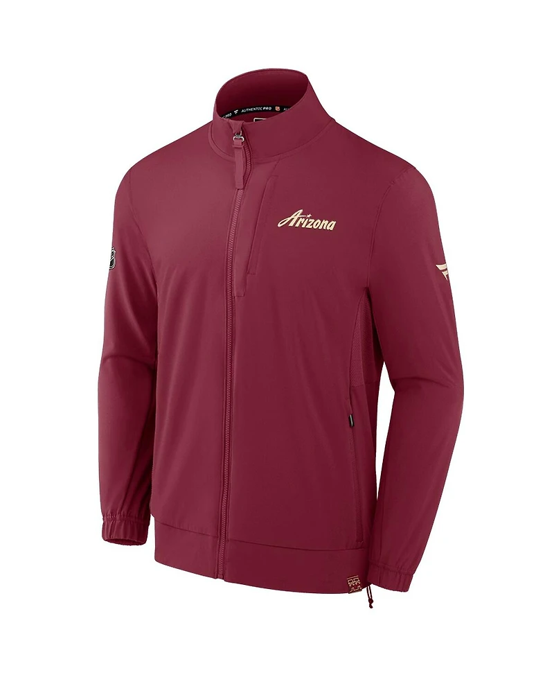 Fanatics Men's Garnet Arizona Coyotes Woven Rink Full-Zip Jacket