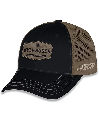 Checkered Flag Sports Men's and Women's Black/Brown Kyle Busch Flag Trucker Adjustable Hat