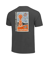 Image One Men's Graphite Oklahoma State Cowboys Comfort Colors Minimal Vista Distressed Graphics T-Shirt