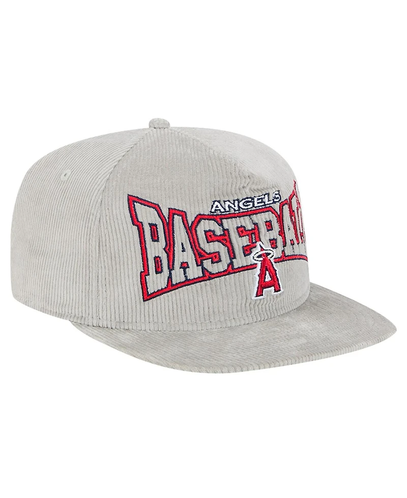 New Era Men's Gray Los Angeles Angels Corduroy Golfer Snapback Hat