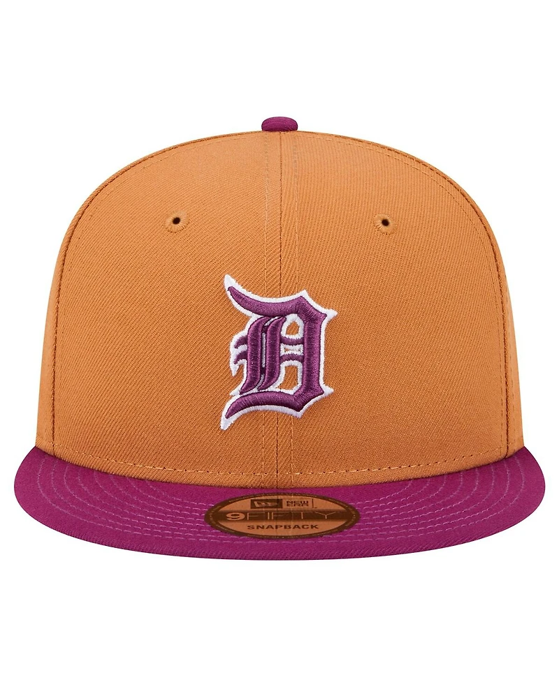 New Era Men's Brown/Purple Detroit Tigers Color Pack Two-Tone 9FIFTY Snapback Hat