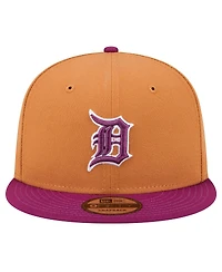 New Era Men's Brown/Purple Detroit Tigers Color Pack Two-Tone 9FIFTY Snapback Hat