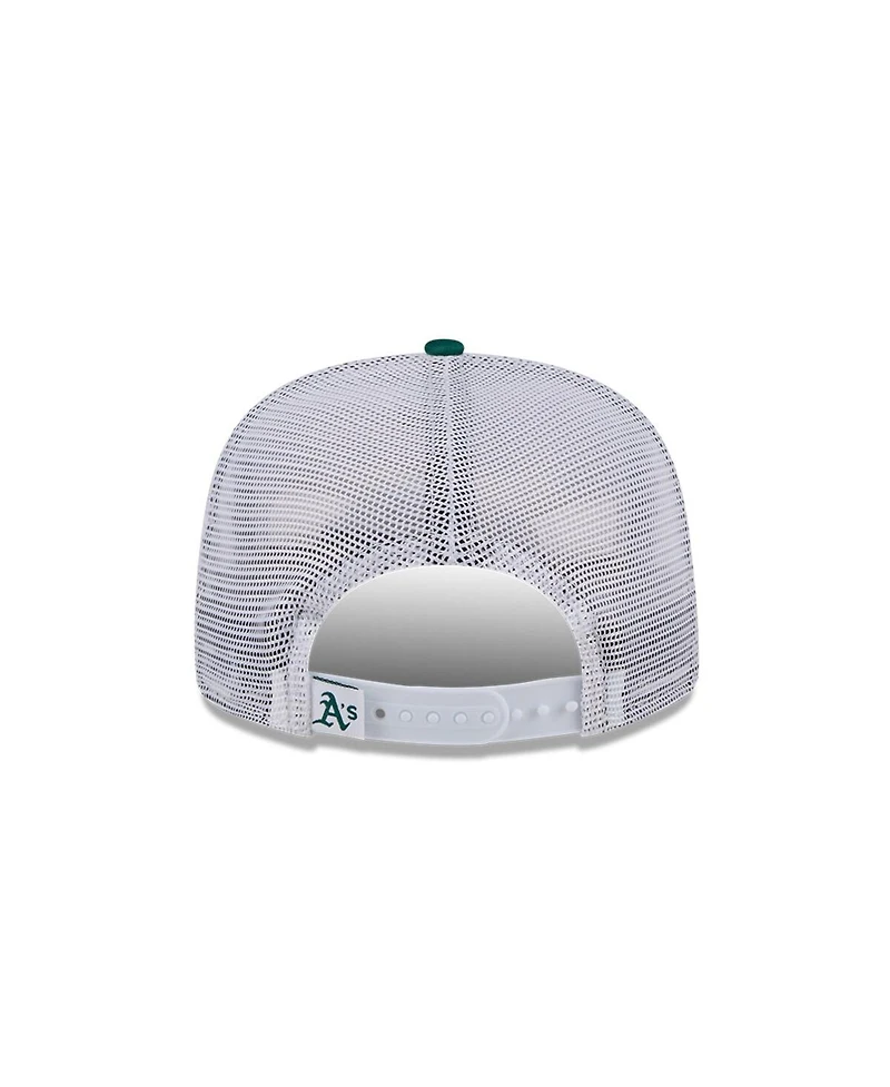 New Era Men's Green Oakland Athletics Cooperstown Collection Team Horizon 9FIFTY A-Frame Trucker Snapback Hat