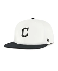 '47 Brand Men's White/Black Cleveland Guardians Foundation Captain Snapback Hat