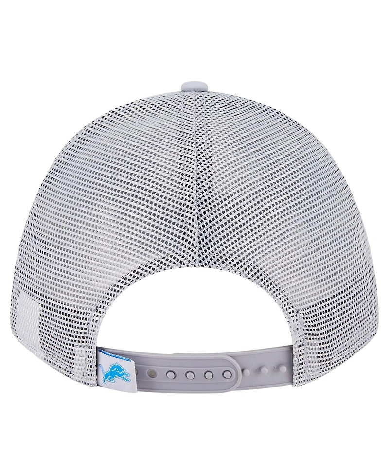 New Era Men's Gray Detroit Lions Active Minimalist M-Crown A-Frame 9FORTY Adjustable Hat