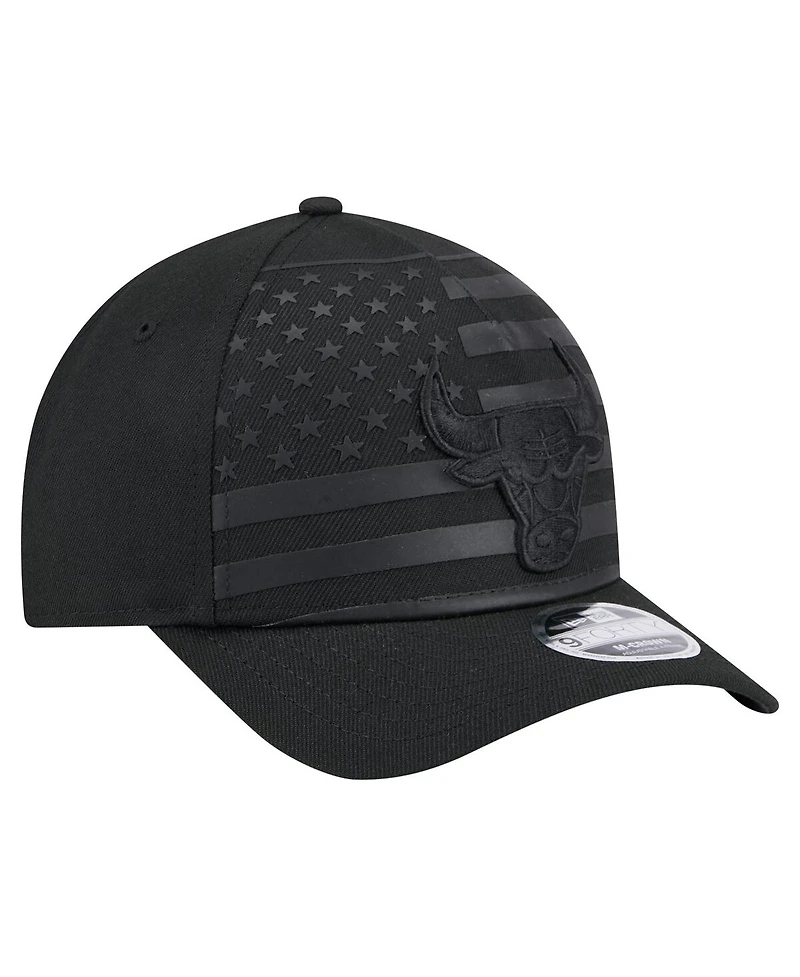 New Era Men's Black Chicago Bulls Game Day Flag A-Frame 9FORTY Adjustable Hat