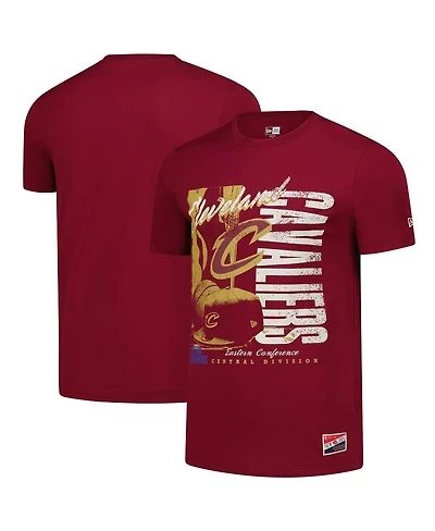 New Era Men's Wine Cleveland Cavaliers Distressed Throwback Vintage Color Pack T-Shirt