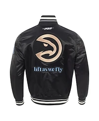 Pro Standard Men's Black Atlanta Hawks 2024/25 City Edition Satin Full-Snap Jacket