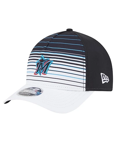 New Era Men's Black Miami Marlins Gradient 9FORTY M-Crown Adjustable Hat