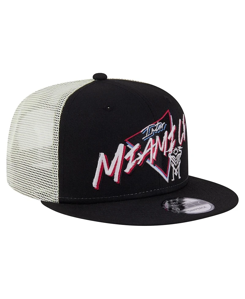 New Era Men's Black Inter Miami Cf Neon 9FIFTY Snapback Hat
