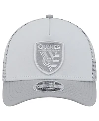 New Era Men's Gray San Jose Earthquakes Color Pack 9FORTY A-Frame Adjustable Trucker Hat