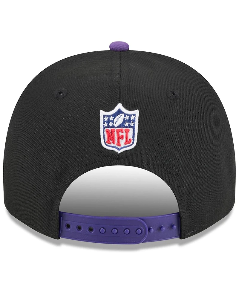 New Era Big Boys and Girls Black/Purple Minnesota Vikings 2025 Nfl Draft A-Frame 9FIFTY Snapback Hat