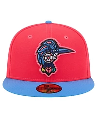 New Era Men's Red/Light Blue Fayetteville Woodpeckers Copa de la Diversion 59FIFTY Fitted Hat