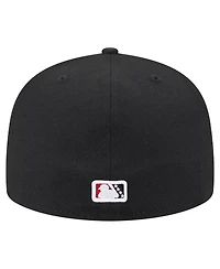 New Era Men's Black Rochester Red Wings Authentic Collection 59FIFTY Fitted Hat
