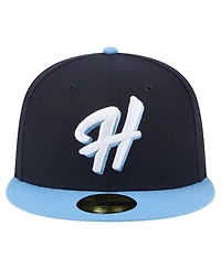 New Era Men's Navy/Light Blue Hillsboro Hops Authentic Collection 59FIFTY Fitted Hat