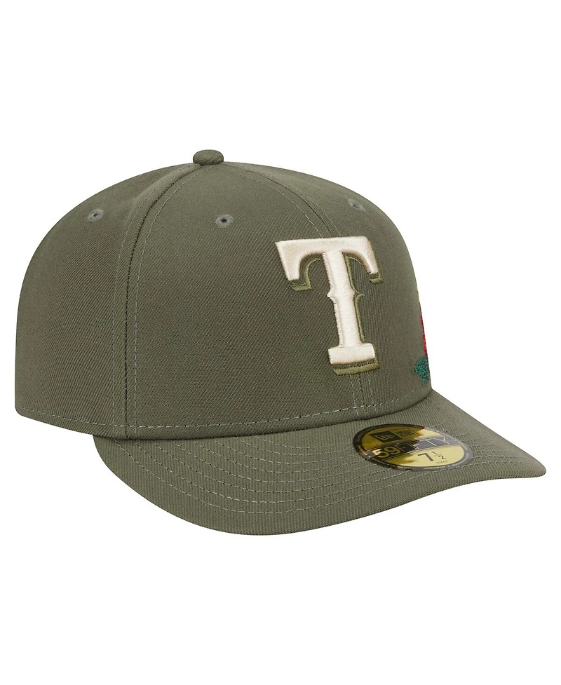 New Era Men's Olive Texas Rangers Tonal Florals 59FIFTY Fitted Hat