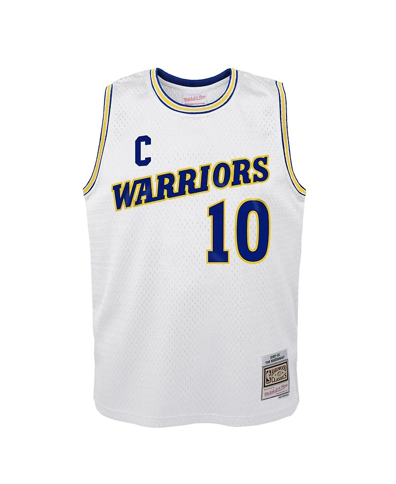 Mitchell & Ness Big Boys and Girls White Tim Hardaway Golden State Warriors 1990-91 Hardwood Classics Swingman Throwback Home Jersey