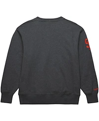 Mitchell & Ness Men's Willie Mays Heather Charcoal San Francisco Giants Legends Collection Vintage Logo Name Number Fleece Pullover Sweatshirt
