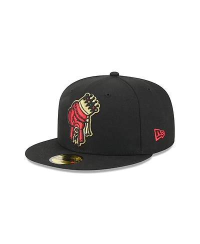 New Era Men's Black Spokane Indians Theme Nights 59FIFTY Fitted Hat