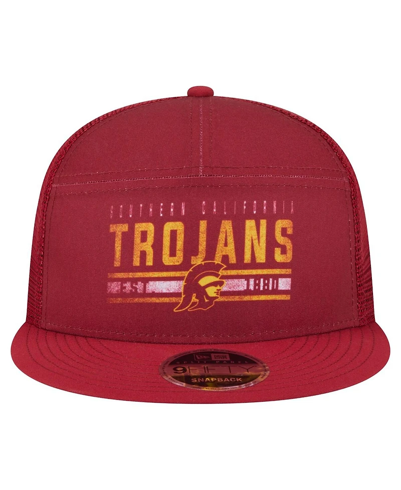 New Era Men's Cardinal Usc Trojans Split Panel 9FIFTY Snapback Trucker Hat