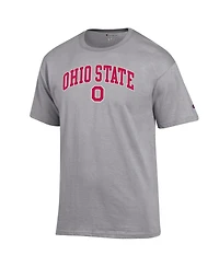 Champion Men's Heather Gray Ohio State Buckeyes Arch Over Logo T-Shirt