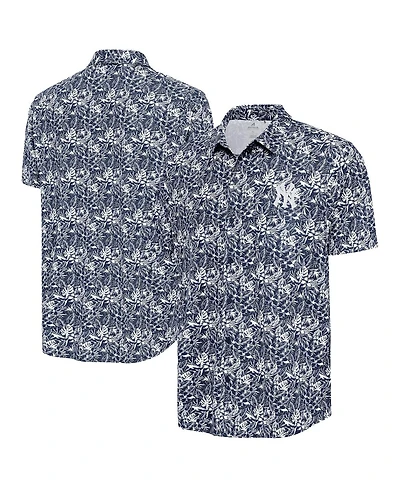 Antigua Men's Navy New York Yankees Resort Button-Up Shirt