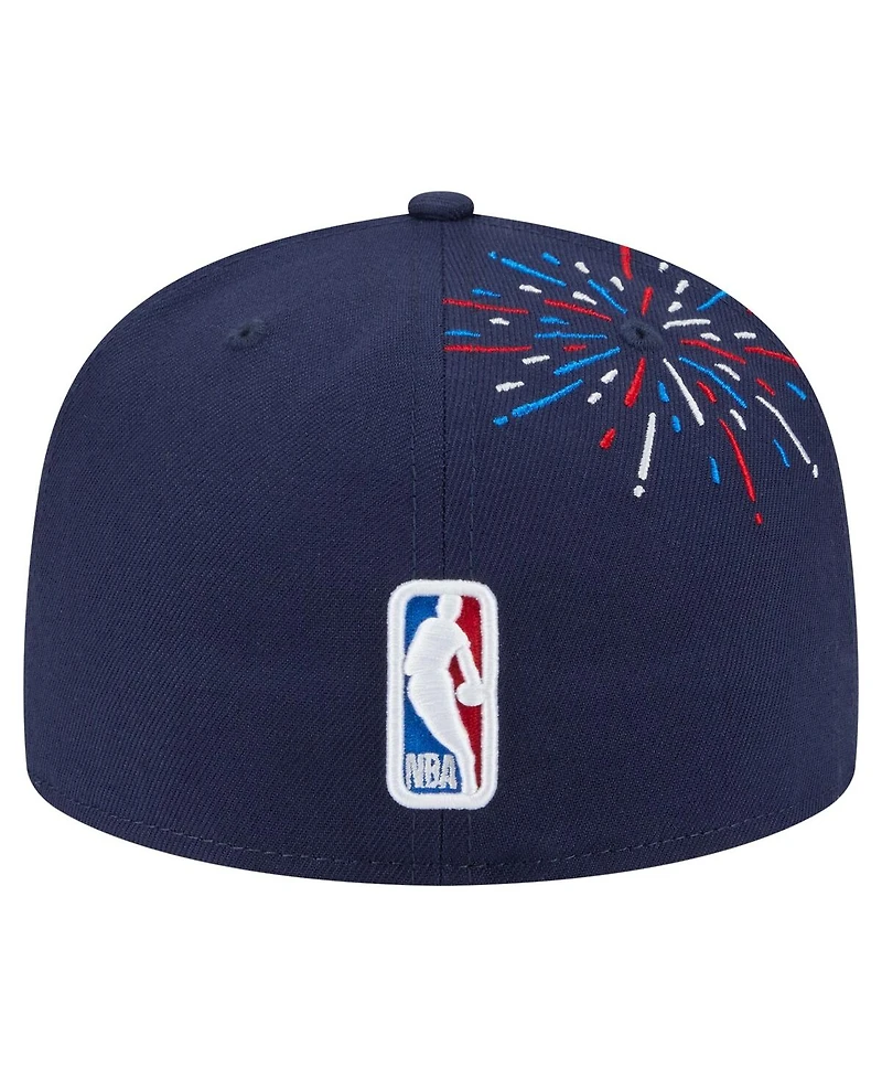 New Era Men's Navy Philadelphia 76ers Americana Fireworks 59FIFTY Fitted Hat