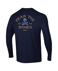 Under Armour Men's Navy Midshipmen Distressed Jolly Rogers Performance Long Sleeve T-Shirt