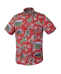 Reyn Spooner Men's Red Cincinnati Reds Scenic Tri-Blend Button-Down Shirt