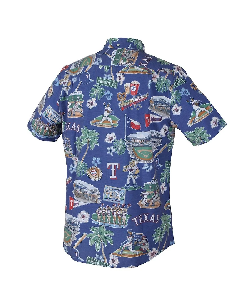 Reyn Spooner Men's Royal Texas Rangers Scenic Tri-Blend Performance Button-Up Shirt