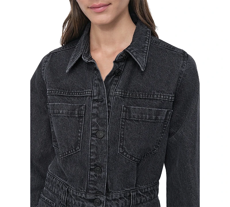 Dkny Jeans Women's Button-Down Long-Sleeve Denim Dress - Nsx