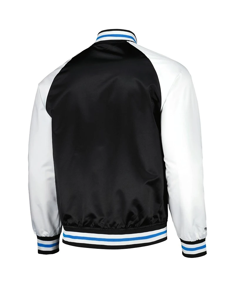 Mitchell & Ness Men's Black Charlotte Fc Satin Raglan Full-Snap Jacket