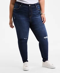 On 34th Trendy Plus High-Rise Skinny Distressed Jeans, Exclusively at Macy's