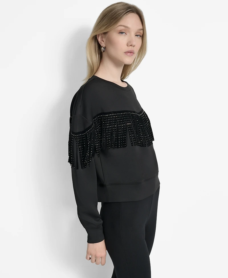 L/S Studded Fringe Pullo