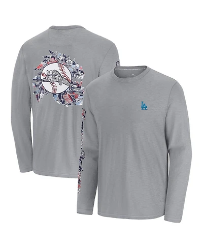 Tommy Bahama Men's Gray Los Angeles Dodgers Tropic Curveball Lux Long Sleeve T-Shirt