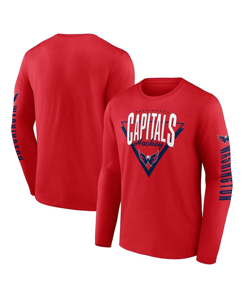 Fanatics Men's Red Washington Capitals Headline Long Sleeve T-Shirt