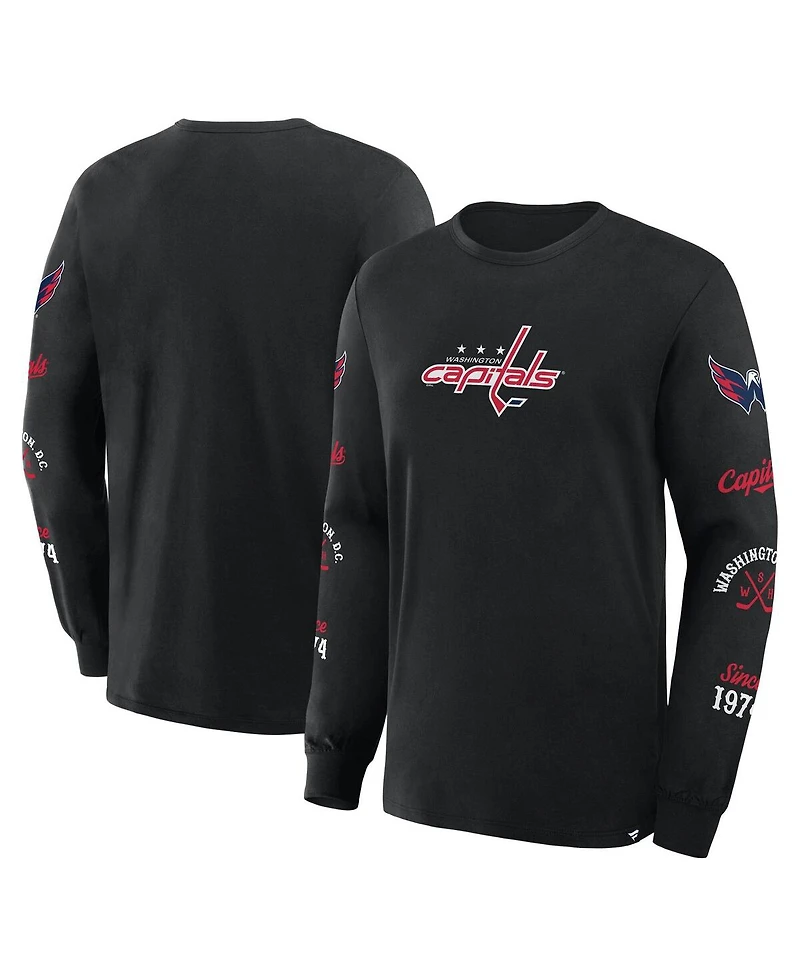 Fanatics Men's Black Washington Capitals Boxed Legacy Long Sleeve T-Shirt
