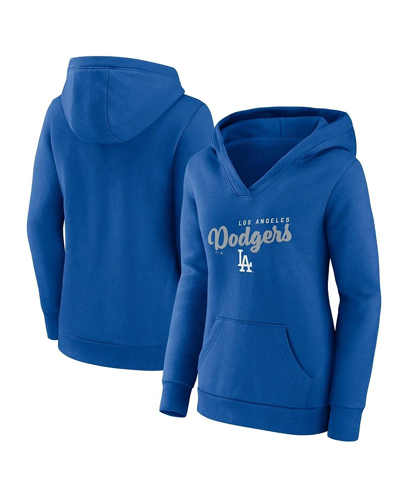 Logo Athletic Women's Royal Los Angeles Dodgers Triumphant V-Neck Pullover Hoodie