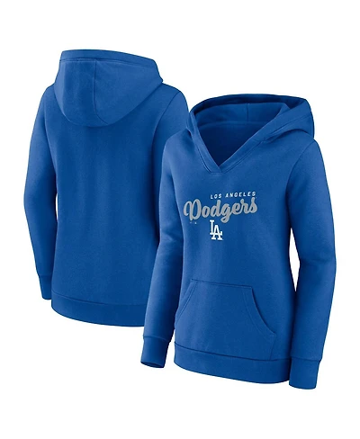 Logo Athletic Women's Royal Los Angeles Dodgers Triumphant V-Neck Pullover Hoodie