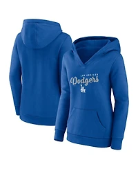 Logo Athletic Women's Royal Los Angeles Dodgers Triumphant V-Neck Pullover Hoodie