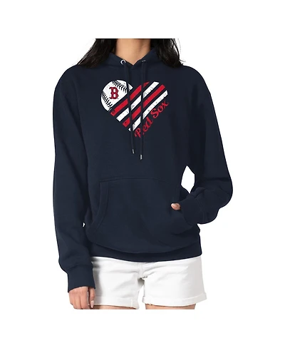 G-iii 4Her by Carl Banks Women's Navy Boston Red Sox Heart Graphic Pullover Hoodie