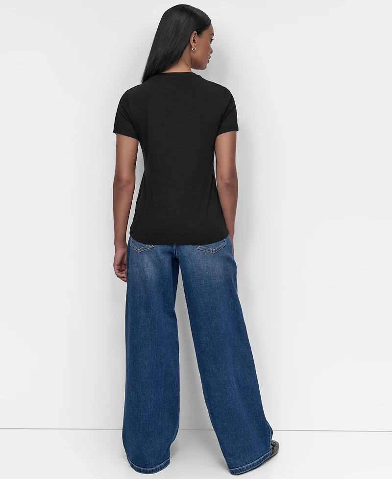 Dkny Women's Pins And Patches Crewneck T-Shirt
