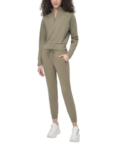 Dkny Sport Womens Space Dyed Half Zip Top Joggers